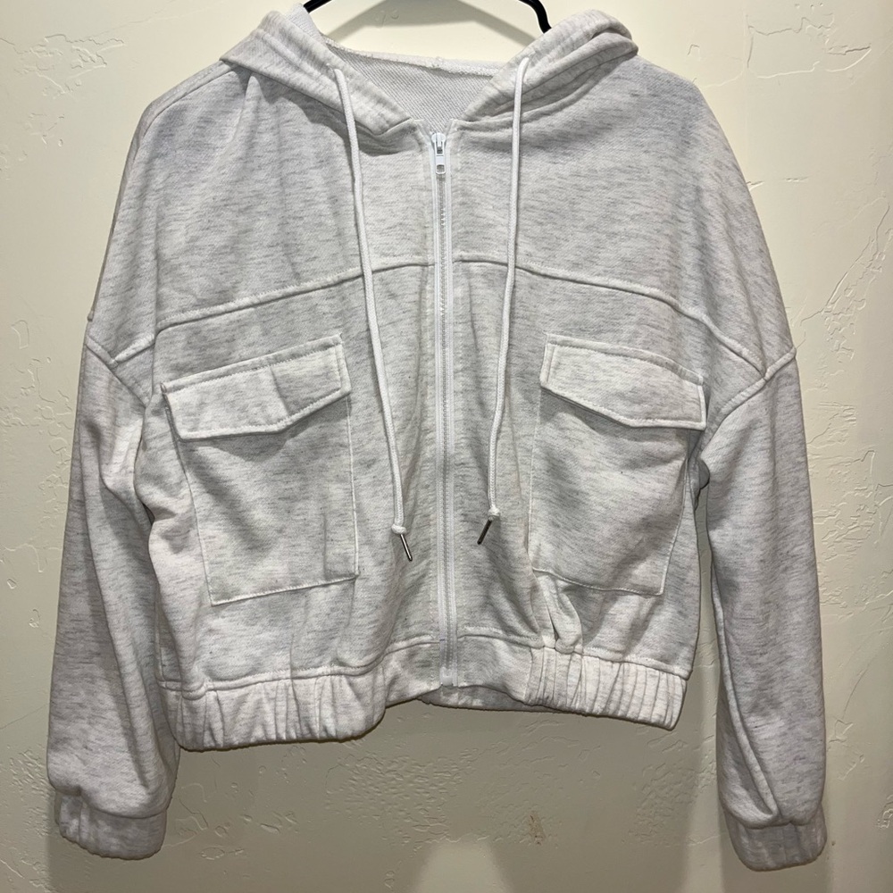 SHEIN Gray Zip-Up Hoodie